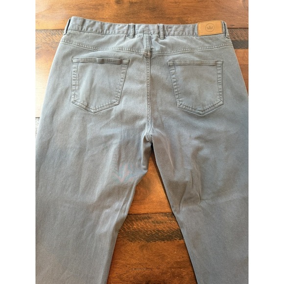 Peter Millar Pants Mens 36x32 Gray Straight Leg Stretch Denim 5 Pocket Casual - Picture 13 of 14